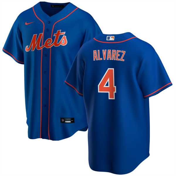 Men%27s New York Mets #4 Francisco Alvarez Royal Cool Base Stitched Baseball Jersey Dzhi->new york mets->MLB Jersey